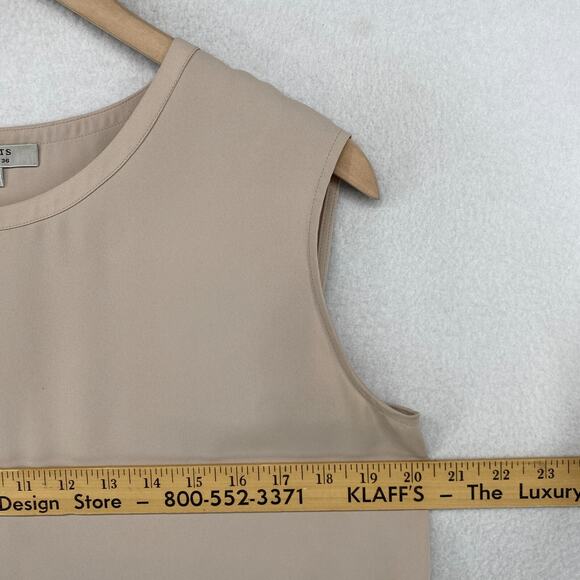 ALLSAINTS Tank Top Womens 4 Heny Tie Front Sleeveless Tunic Crewneck Beige Pink - Picture 10 of 16